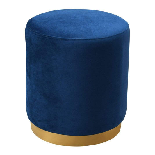 ROYAL BLUE VELVET OTTOMAN