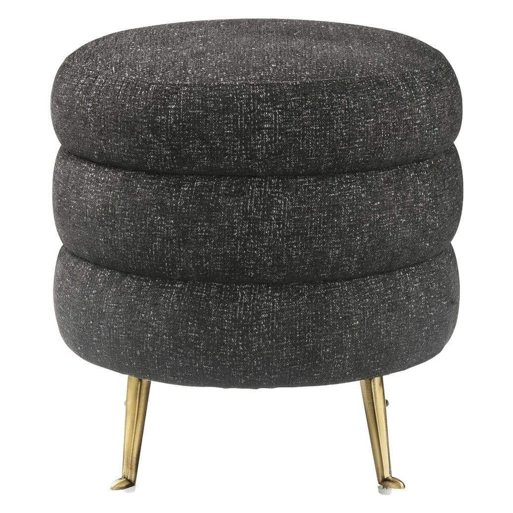 BLACK LUXURIOUS TUFTED OTTOMAN